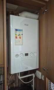 Ideal boiler in kitchen cupboard in Yorkshire — Boiler Rescue 247