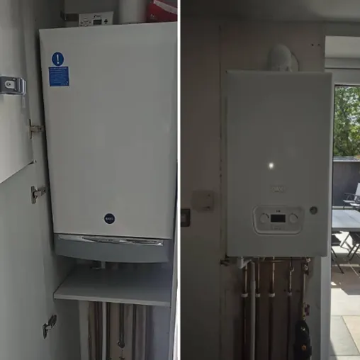 Before & After Boiler Installation in Oldham — recent job by Boiler Rescue 247 Gas Safe engineer