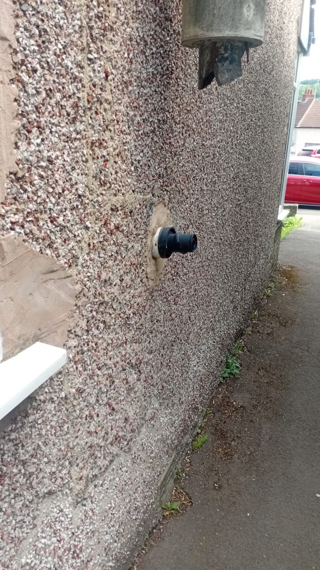 External Flue Terminal Replacement — Before & After — before — recent job by Boiler Rescue 247